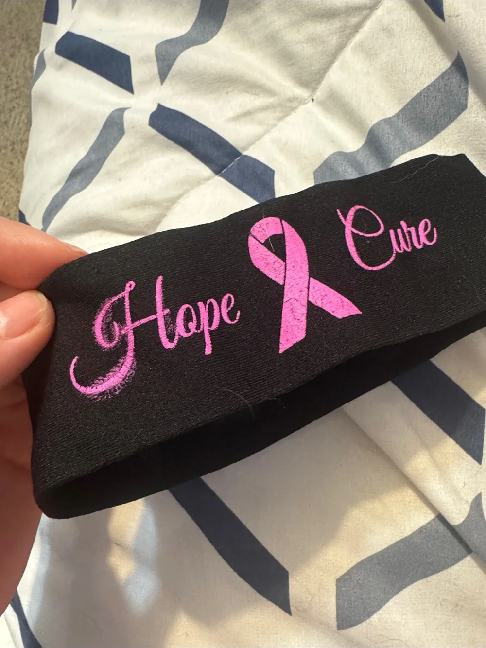 Black Hope & Cure Pink Ribbon Fundraiser Headband
